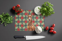 Load image into Gallery viewer, Red Doberman Pinscher Christmas PoinsettIas Glass Cutting Board