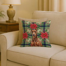 Load image into Gallery viewer, Red Doberman Pinscher Christmas PoinsettIas Throw Pillow