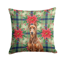 Load image into Gallery viewer, Red Doberman Pinscher Christmas PoinsettIas Throw Pillow