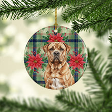 Load image into Gallery viewer, Dogue de Bordeaux Christmas PoinsettIas Ceramic Ornament