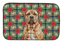 Load image into Gallery viewer, Dogue de Bordeaux Christmas PoinsettIas Dish Drying Mat