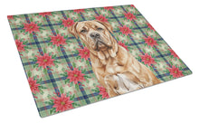 Load image into Gallery viewer, Dogue de Bordeaux Christmas PoinsettIas Glass Cutting Board