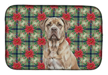 Load image into Gallery viewer, Isabella Dogue de Bordeaux Christmas PoinsettIas Dish Drying Mat
