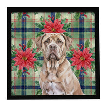 Load image into Gallery viewer, Isabella Dogue de Bordeaux Christmas PoinsettIas Framed Metal Print