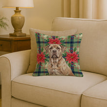 Load image into Gallery viewer, Isabella Dogue de Bordeaux Christmas PoinsettIas Throw Pillow