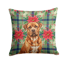 Load image into Gallery viewer, Mahogany Dogue de Bordeaux Christmas PoinsettIas Throw Pillow