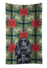 Load image into Gallery viewer, Black English Cocker Spaniel Christmas PoinsettIas Kitchen Towel