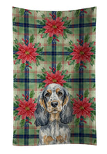 Load image into Gallery viewer, Blue Roan &amp; Tan English Cocker Spaniel Christmas PoinsettIas Kitchen Towel