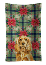 Load image into Gallery viewer, Golden English Cocker Spaniel Christmas PoinsettIas Kitchen Towel