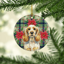 Load image into Gallery viewer, Lemon Roan English Cocker Spaniel Christmas PoinsettIas Ceramic Ornament