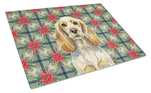 Load image into Gallery viewer, Lemon Roan English Cocker Spaniel Christmas PoinsettIas Glass Cutting Board