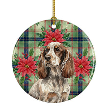 Load image into Gallery viewer, Liver Roan English Cocker Spaniel Christmas PoinsettIas Ceramic Ornament