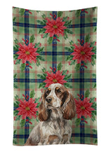 Load image into Gallery viewer, Liver Roan English Cocker Spaniel Christmas PoinsettIas Kitchen Towel