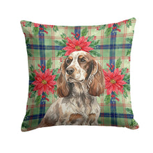 Load image into Gallery viewer, Liver Roan English Cocker Spaniel Christmas PoinsettIas Throw Pillow