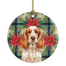 Load image into Gallery viewer, Orange Roan English Cocker Spaniel Christmas PoinsettIas Ceramic Ornament