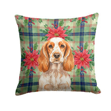 Load image into Gallery viewer, Orange Roan English Cocker Spaniel Christmas PoinsettIas Throw Pillow