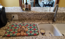 Load image into Gallery viewer, Red English Cocker Spaniel Christmas PoinsettIas Dish Drying Mat