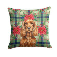 Load image into Gallery viewer, Red English Cocker Spaniel Christmas PoinsettIas Throw Pillow