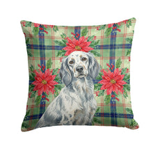 Load image into Gallery viewer, Blue Belton English Setter Christmas PoinsettIas Throw Pillow