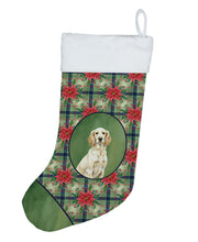 Load image into Gallery viewer, Lemon Belton English Setter Christmas PoinsettIas Holiday Stocking