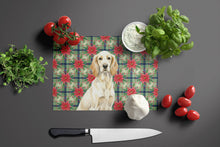 Load image into Gallery viewer, Lemon Belton English Setter Christmas PoinsettIas Glass Cutting Board