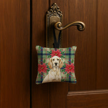 Load image into Gallery viewer, Lemon Belton English Setter Christmas PoinsettIas Hanging Square Fabric Ornament 3.5 x 3.5