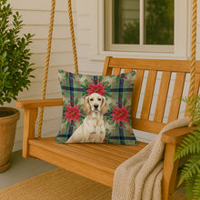 Load image into Gallery viewer, Lemon Belton English Setter Christmas PoinsettIas Throw Pillow