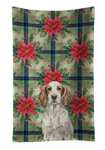 Load image into Gallery viewer, Liver Belton English Setter Christmas PoinsettIas Kitchen Towel