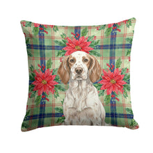 Load image into Gallery viewer, Liver Belton English Setter Christmas PoinsettIas Throw Pillow