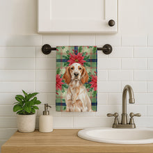 Load image into Gallery viewer, Orange Belton English Setter Christmas PoinsettIas Kitchen Towel