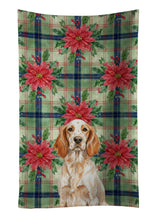 Load image into Gallery viewer, Orange Belton English Setter Christmas PoinsettIas Kitchen Towel