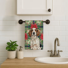 Load image into Gallery viewer, Tricolor English Setter Christmas PoinsettIas Kitchen Towel
