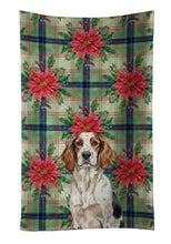 Load image into Gallery viewer, Tricolor English Setter Christmas PoinsettIas Kitchen Towel