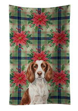 Load image into Gallery viewer, Liver and White English Springer Spaniel Christmas PoinsettIas Kitchen Towel