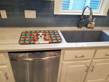 Load image into Gallery viewer, Blenheim English Toy Spaniel Christmas PoinsettIas Dish Drying Mat