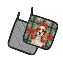 Load image into Gallery viewer, Blenheim English Toy Spaniel Christmas PoinsettIas Pair of Pot Holders