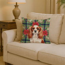 Load image into Gallery viewer, Blenheim English Toy Spaniel Christmas PoinsettIas Throw Pillow