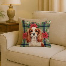Load image into Gallery viewer, Blenheim English Toy Spaniel Christmas PoinsettIas Throw Pillow