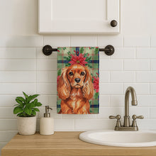 Load image into Gallery viewer, Ruby English Toy Spaniel Christmas PoinsettIas Kitchen Towel
