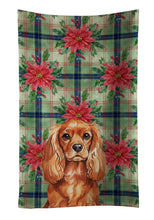Load image into Gallery viewer, Ruby English Toy Spaniel Christmas PoinsettIas Kitchen Towel