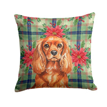 Load image into Gallery viewer, Ruby English Toy Spaniel Christmas PoinsettIas Throw Pillow