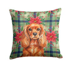 Load image into Gallery viewer, Ruby English Toy Spaniel Christmas PoinsettIas Throw Pillow
