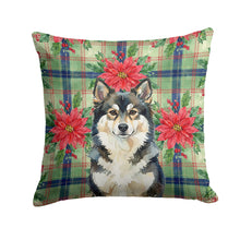 Load image into Gallery viewer, Finnish Lapphund Christmas PoinsettIas Throw Pillow