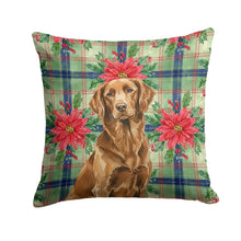 Load image into Gallery viewer, Liver Flat-Coated Retriever Christmas PoinsettIas Throw Pillow