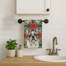 Load image into Gallery viewer, Pied French Bulldog Christmas PoinsettIas Kitchen Towel