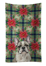 Load image into Gallery viewer, Pied French Bulldog Christmas PoinsettIas Kitchen Towel