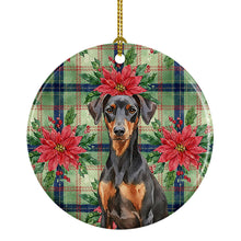 Load image into Gallery viewer, German Pinscher Christmas PoinsettIas Ceramic Ornament
