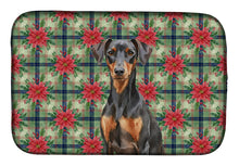 Load image into Gallery viewer, German Pinscher Christmas PoinsettIas Dish Drying Mat