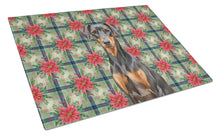 Load image into Gallery viewer, German Pinscher Christmas PoinsettIas Glass Cutting Board