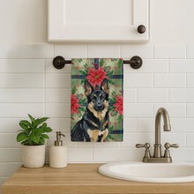 Load image into Gallery viewer, Black and Tan German Shepherd Christmas PoinsettIas Kitchen Towel